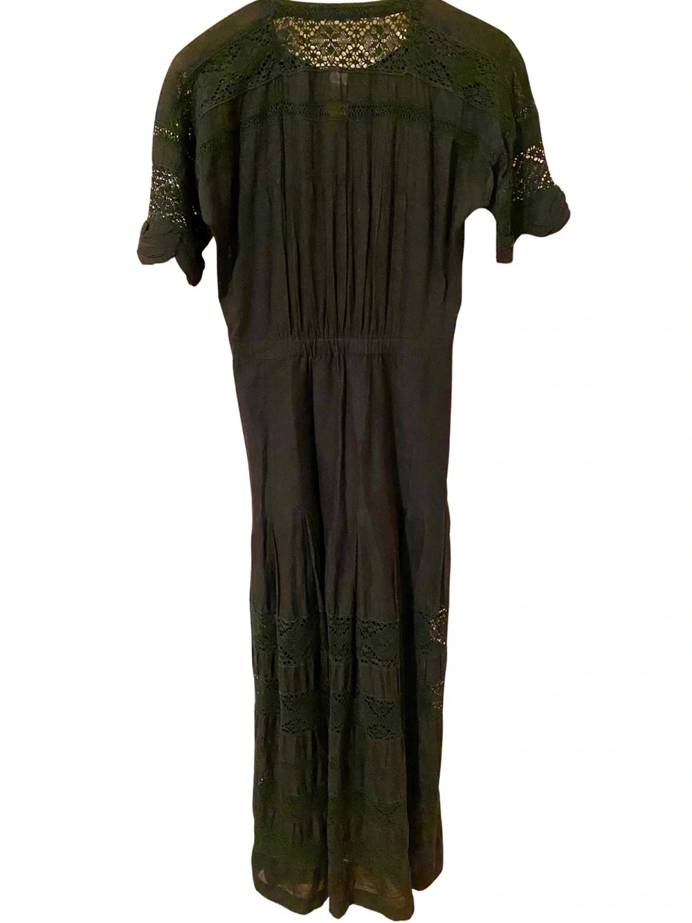 Loveshackfancy Cotton Edie Crochet Maxi Midi Lace Dress Black Small - Picture 16 of 16
